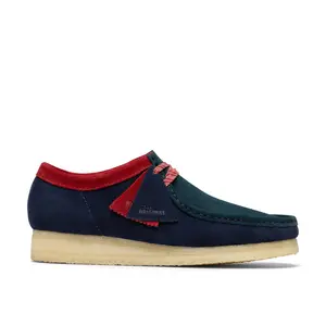 Clarks Wallabee 26182766 Mens Blue Suede Oxfords & Lace Ups Casual Shoes