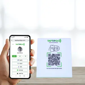 GoStand Acrylic NFC-Enabled Display Plaque 4.7" Tip Station for Cashless Gratitude with Venmo, PayPal, Zelle, Cash App & Apple Cash Support
