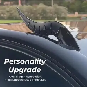 Dragon Horns for Car Roof – Universal Fantasy Car Horn Decoration – Carbon Fiber Look Styling Accessories for SUV, Truck & Sedan – Easy Mount Roof Ridge Accent – Unique Auto Modification Gift