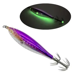 Luminous Fishing Bait Lure Hook Fishing Tackles Squid Hook Fluorescent Fishing Lures Luminous Squid Jig Hooks for Fishing