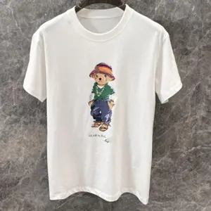 2025 RL Summer Round Neck Bear Print Pullover, Casual All-Match Short-Sleeved T-Shirt for Women, Trendy Casual Tee WPP
