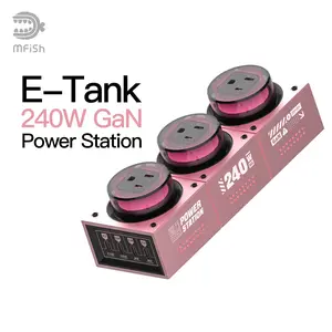 mfish E-Tank 240W GaN Power Strip Desktop Charging Station, Powerful flash charging with RGB colorful lights, Seven ports universal charger