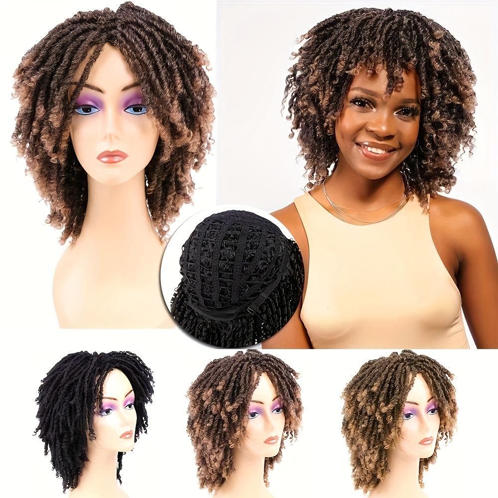 Crochet Short Dreadlock Synthetic Wig for, Suitable for Daily Wear and Parties, 8 Inches