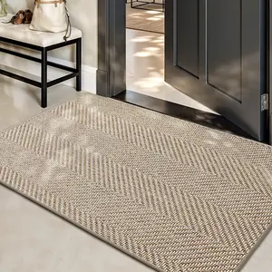 Simple Polyester Entry Doormat, Dust & Sand Scraper, Easy to Clean, Non-Slip Rubber Backed Floor Mat for Entrance