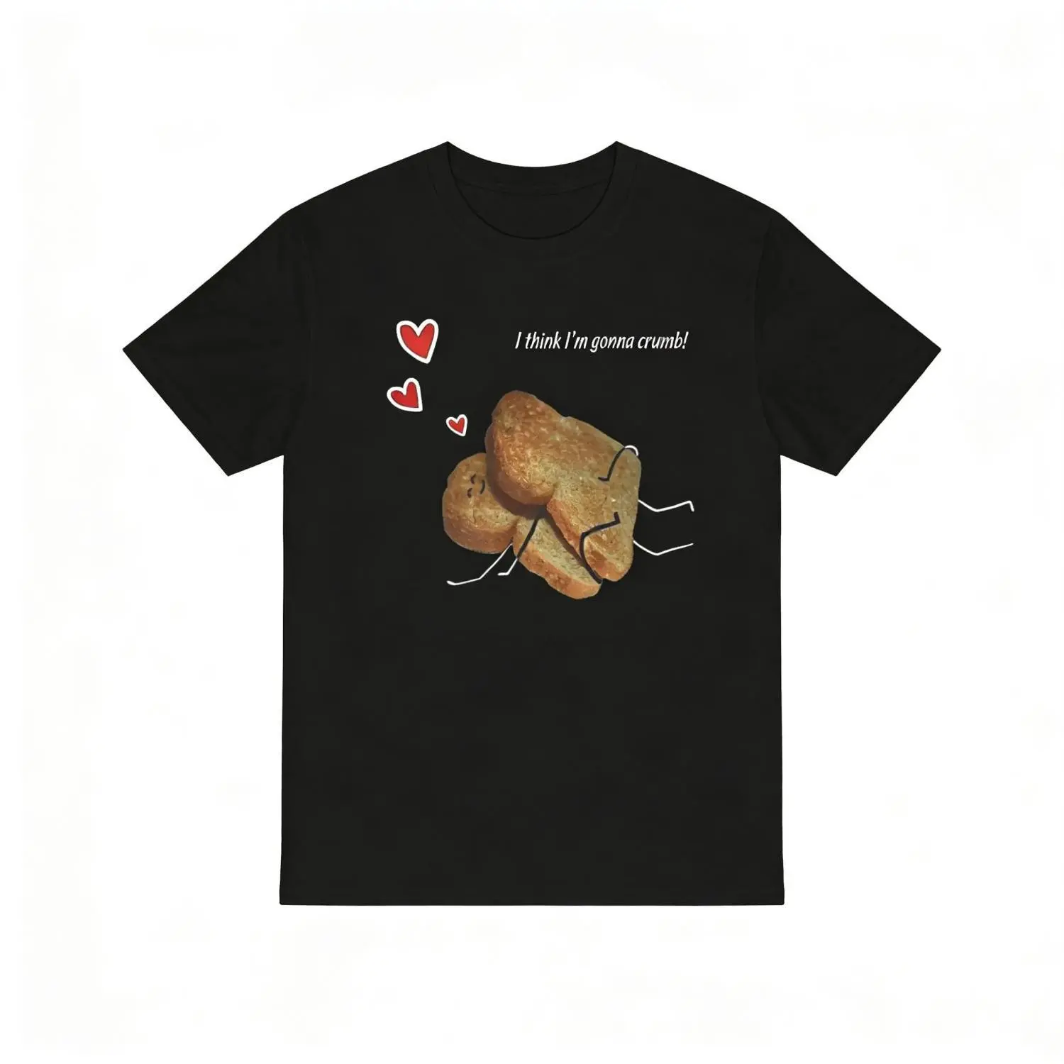 Menswear Short-Sleeve Round Neck T-Shirt, Funny "I Think I’m Gonna Crumb" Toast Meme Graphic Top, Cute Dirty Humor Gift for Men