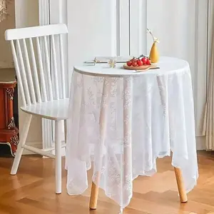 American Style Lace Embroidered Tablecloth, Romantic Dessert Tray Cloth, Wedding Lace Edge Tablecloth, Elegant Event Decor, Decoration