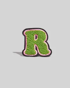 R Green Chenille Varsity Letter Patch - Small