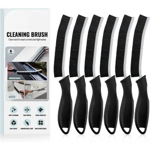 6 cleaning brushes - hard bristle crevice cleaning brush, multifunctional crevice wiping brush, household items, household bathroom cleaning tools, kitchen, windows