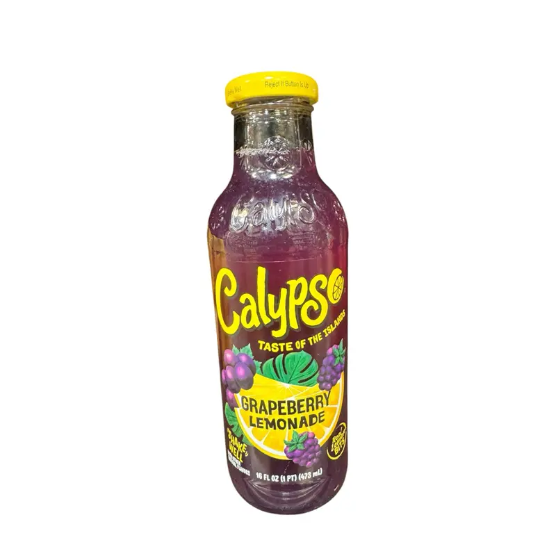 Calypso Taste of the Islands Grapeberry Lemonade - 1 Glass Bottle (16 fl oz), Ideal for Adults, Cupboard Storage, Any Occasion
