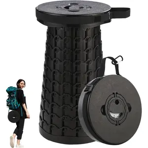 Upgraded Collapsible Stool,800 lbs Heavy Duty Capacity & Lightweight 2.6 lbs,18-Inch Portable Retractable Folding Stool for Adults,Camping,Fishing,BBQ,Travel