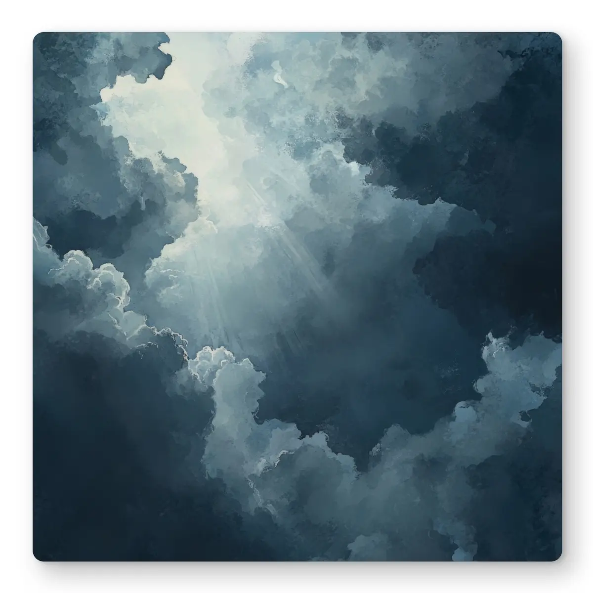 MWW C1MP161657IRN4 16x16 in. Gray Afterglow Metal Print Wall Art, Accent Wall Decor, Artwork for Stylish Home Decor, Accent Wall Prints, Artwork Prints