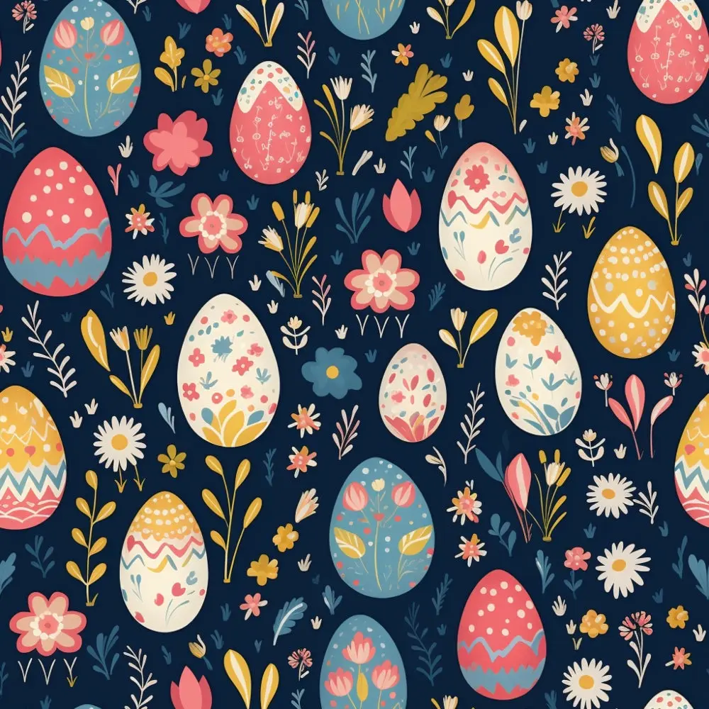 Easter Eggs Pattern 17 Quilting Cotton Fabric