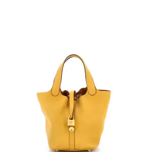 Pre-owned HERMÈS material Bucket Bags Hermes Picotin Lock Bag Clemence PM by Rebag