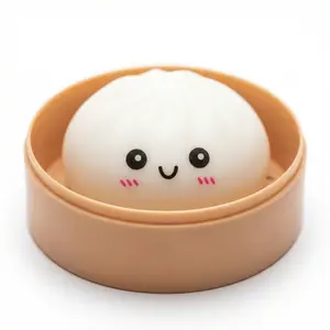 Dumpling Squishies, Glitter Dumpling Mystery Box, Colorful Dumplings Stress Balls Fidget Sensory Toy, Stocking Stuffers with Food Steamer Stretchy Desk Toys