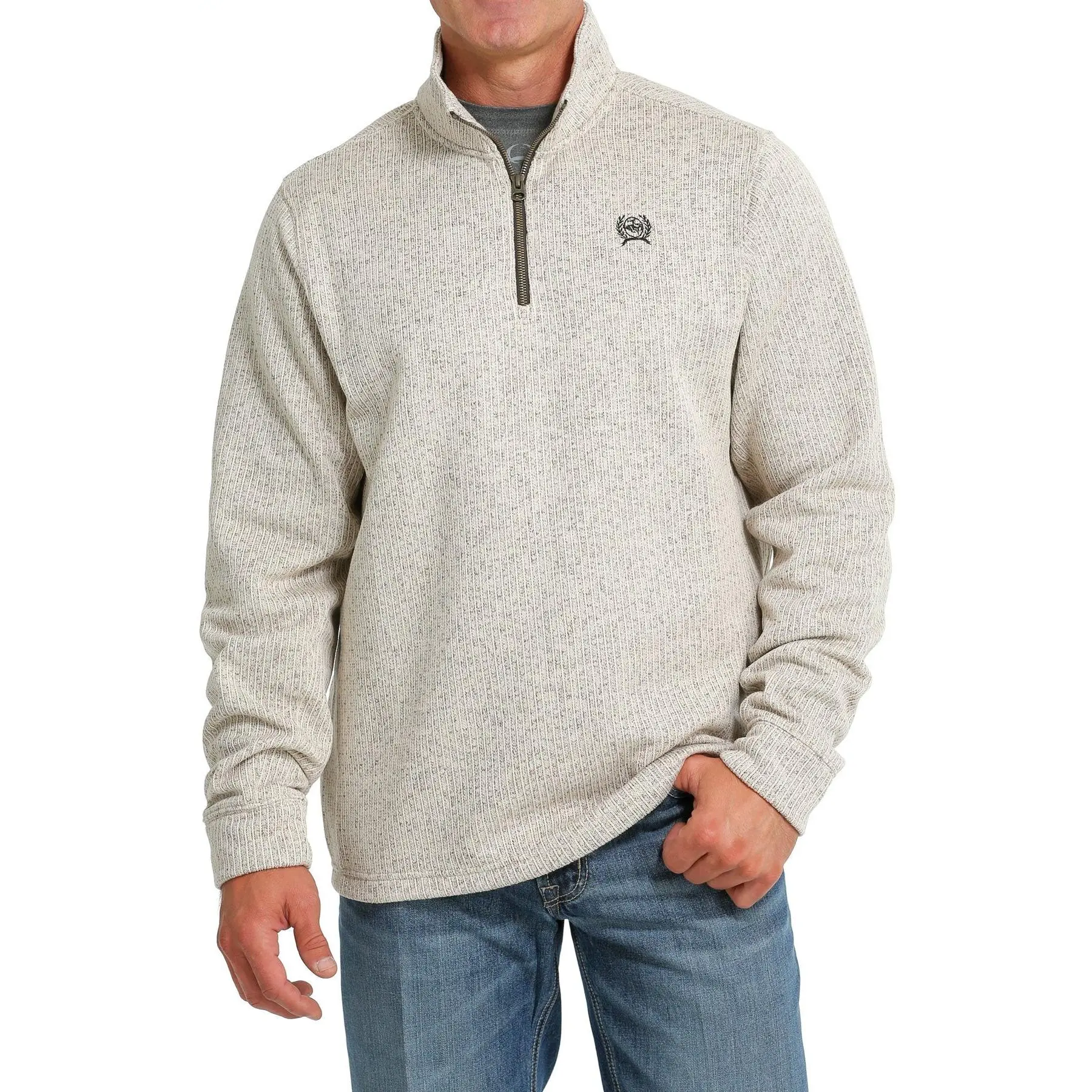 Cinch Men's 1/4-Zip Pullover in Stone