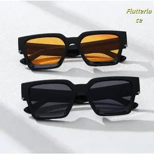 2PCS Unisex Rectangular Sunglasses, Plastic Frame PC Lens Fashion Shades, Lightweight Comfortable Trendy Eyewear for Men Women, Perfect for Leisure Outdoor Activities Concert Night Travel Party Daily Casual Accessories