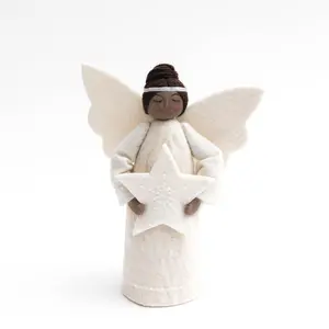 White Star Angel Tree Topper - Brown
