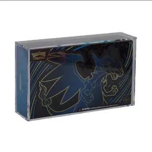 Mega Charizard X UPC premium acrylic display case, UV , thick acrylic,crystal Clear, 6 strong magnets, top loading. Protect Magnetic Cabinet