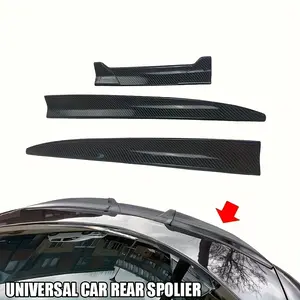 1pc Carbon Fiber Car Rear Spoiler, Universal Fit, 3-Section Trunk Lip Diffuser, No Drilling Required, Polished Surface, Easy Installation, Aerodynamic Stability Enhancement, Stylish Vehicle Exterior Accessory