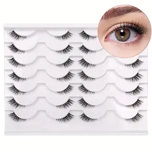 Half False Eyelashes Eyelash Extensions, 14 Pairs Fluffy False Eyelashes Natural Volumized Faux False Lashes Lash Extensions with Zona Pellucida, Music Festival Makeup Essentials, Eye Makeup Products, Eyelashes Extensions Kit