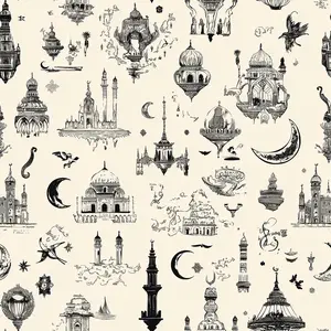 Nordic Vintage Building Pattern Wallpaper Roll, Waterproof Self-Adhesive PVC Peel & Stick Wall Covering, Easy Install Removable Moisture Proof Contact Paper