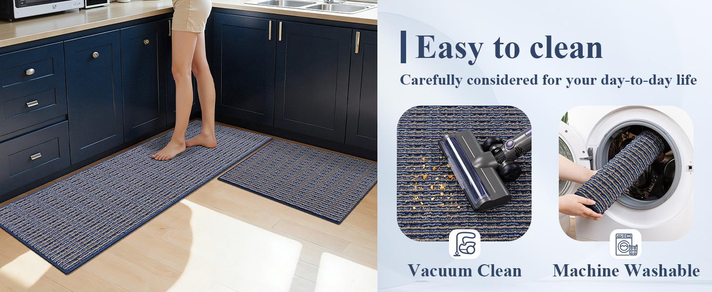 [HomeEssentialsRestock] HEBE Washable Front Door Mat, Super Absorbent & Stain Resistant Pet-Friendly Indoor Door mat, Low Profile Non-Slip Washable Backing for Entryway, Kitchen, Laundry, High Traffic