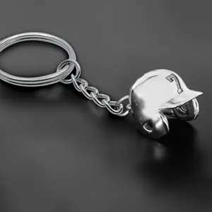 Everything Baseball Sports Jewelry Gift - Baseball Helmet Pendant Key Chain with Custom Sports Number