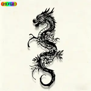 1pc Avant-Garde Dragon with Flowers Metal Wall Art, Statue Mural, Iron Craft, Decoration, Perfect for Living Room, Garden, Zoo Corner Decor, Intricate Craftsmanship, Artistic Metalwork, Christmas Decor, Ideal Gift for Nature Lovers