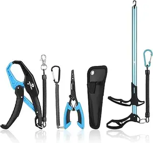 Fishing Tools Kit - Includes Fishing Pliers, Fillet Knife, Lip Gripper, Hook Remover, Digital Scale, Line Snip, Fly Fishing Retractor, with Sheath and Lanyard - Ideal 3pc fishing tool kit Fishing Gifts for Men fishing pliers