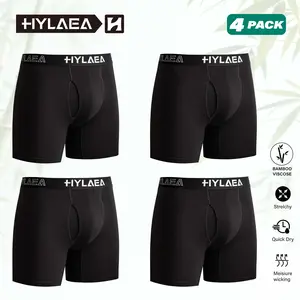 Hylaea bamboo fiber men's underwear, camouflage boxer briefs, eco-friendly, antibacterial, soft, anti-roll waistband, comfortable and close-fitting, suitable for cycling, travel and home leisure. Menswear Operator