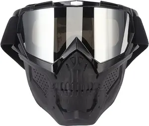 skull face mask goggle in red blk blue green