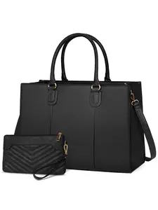 Women's Laptop Bag Set, Mother's Day Gifts, Fashionable Large Capacity Tote Bag with Quilted Wristlet, Professional Office Briefcase, Waterproof Handbag for Business Travel College, Laptop Work Bags