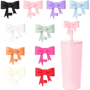 8mm Classic Bow Straw Covers Cap Toppers Compatible with  Tumbler Cups, Cute  StrawTips  Protectors for  DrinkingStraw,StrawAccessories