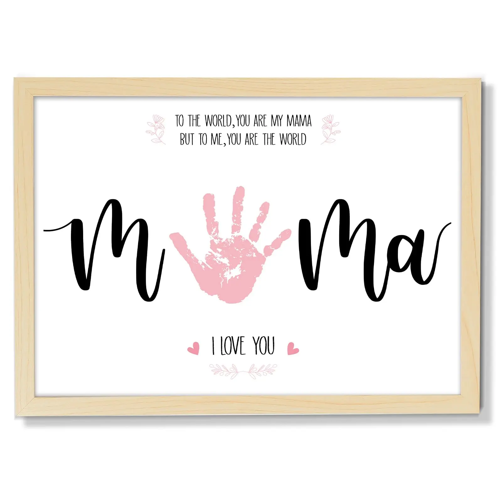 Mother's Day Handprint Art Craft DIY Kit Mother's Day Gifts from Daughter or Son Children Adults Handprint Keepsake with Wood Frame for Mom Grandma Birthday Holiday Activities 12x16 Inch,back to school,back to school shopping