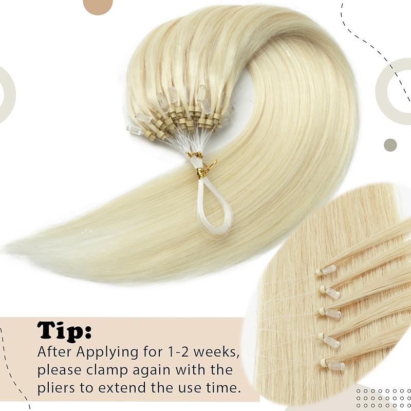 30G 50strands Micro Loop Human Hair Extensions,Straight Micro Ring Human Hair Extensions Add Volume For Women/girls,Install Easy,Sutiable Daily Hair Looking,Blonde/Highlight Fashion Hair Color,Brown Hair,Black Hair