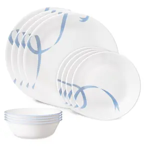 Blue Ribbons 12-Piece Glass Dinnerware Set (Service for 4)