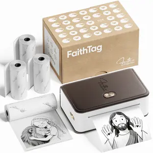 FaithTag FP31 Bible Printer Set, 3-Inch Wide Scripture Portable Bluetooth Printer, Create Custom Verse Prints with Notes, Icons & Decorative Borders, Inkless & Lightweight, Ideal for Bible Journaling, Devotion & Faith Gifts