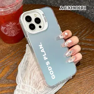 Metallic Silver iPhone 17 16 E Pro Max Case Subtle Faith Statement Colorful TPU Protective Cover for iPhone 15 Plus/14/13/12/11/XR/XS Fashion Design