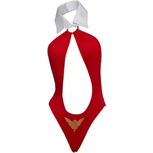 Vampirella Coaplay Costume Jumpsuit Sexy Red One Piece Swimsuit Bathing Suits Backless Bikini