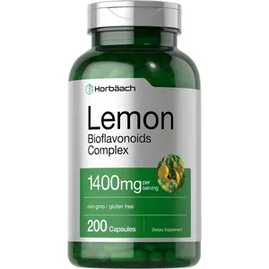 Horbäach Lemon Bioflavonoids Supplement | 1400 mg | 200 Capsules | Complex with Rutin and Hesperidin | Non-GMO and Gluten Free