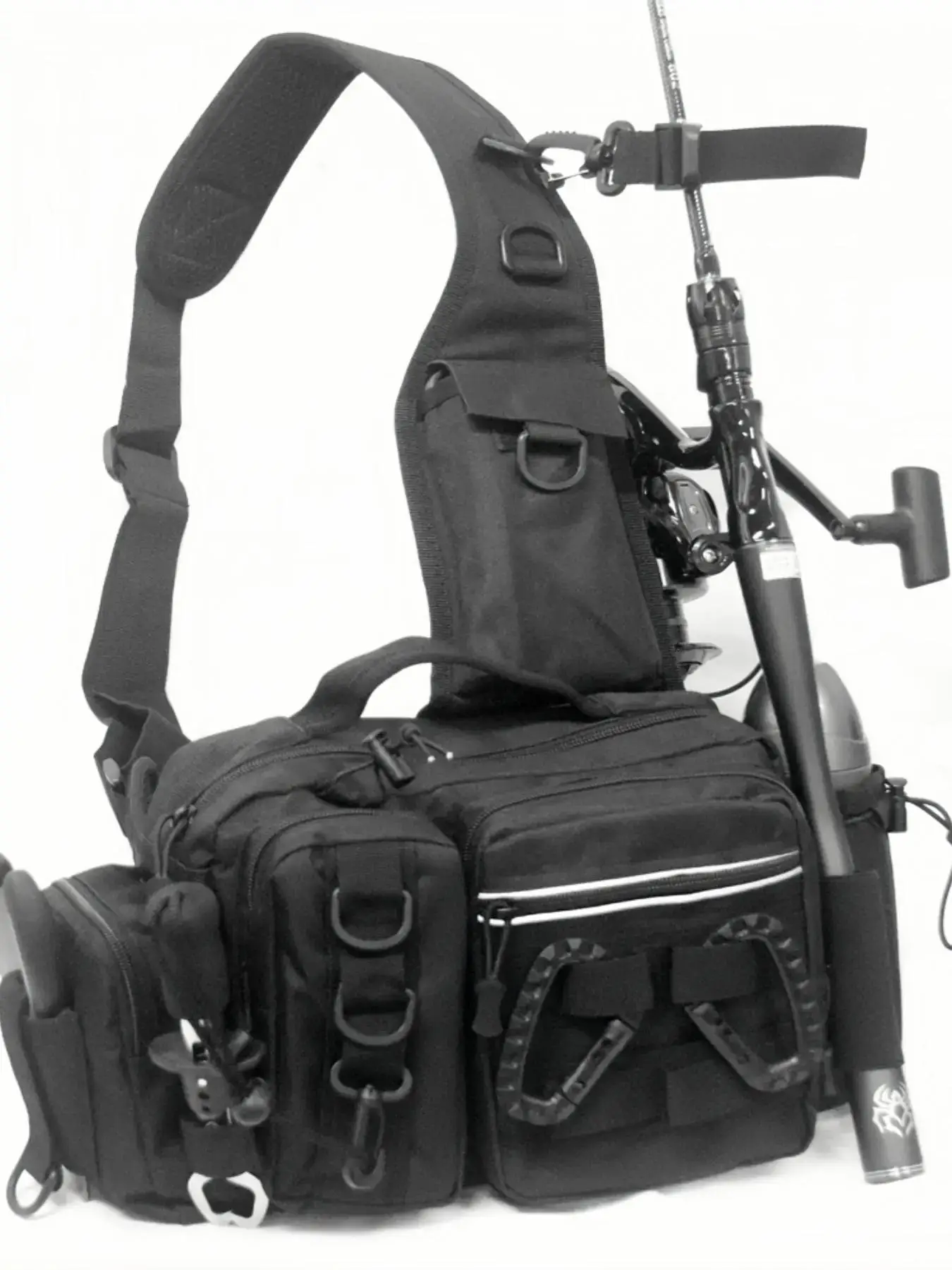 Unisex Camo Pattern Sling Bag, Multi-functional Waterproof Large Capacity Tool Crossbody Bag, Tackle Accessories for Summer Fishing Camping Hiking Tra