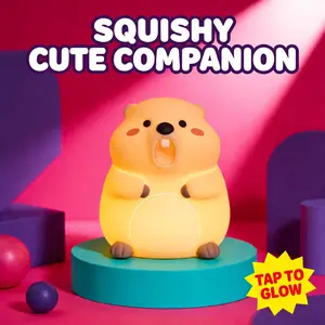 Cute Marmot-Shaped Silicone Touch Night Light—Bedside Lamp, Children’s Lamp, Gift for Girls, and Room Decor. Night Light, Soft Light, Bedroom Lamp, Ambient Light. Marmot Nursery Night LightNight Light, Table Lamp, Baby Lamp, Cartoon, Anime, Boys, Kids