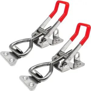 4003 Toggle Latch Clamp, 304 Stainless Steel Adjustable Toggle Latches With Lock Hole, 1320Lbs Holding Capacity Heavy Duty Toggle Clamp for  Lid Jig, ToolBox Case, 2pack