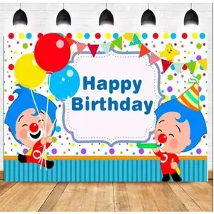 Cartoon Plim Children's Brithday Party Decoration Cute Pig Rainbow Background Banner - Ideal Birthday Item, Party Decoration, Suitable For Home, Garden, Courtyard Anniversary Celebration And Photo Props, Multi-Functional, 2d Flat