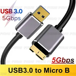 Micro USB 3.0 Cable, External Hard Drive Cable USB a to Micro B, USB 3.0 Data Cable, Compatible with Samsung Galaxy S5, Note 3, Western Digital, Toshiba, Seagate