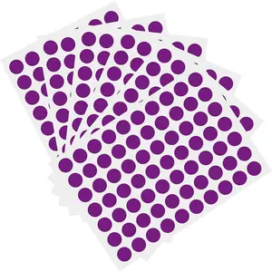 1050 count 3/4 Inch Round Color-Code Dot Stickers, Color Coded Circle Stickers for Classroom, Office (Purple)