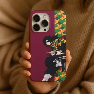 Giyu Tomioka Demon Slayer Phone Case, Minimalist Pattern Hashira Design, Giyu Tomioka – stoic warrior with signature haori styleArt, Anime Manga Otaku Gift, Aesthetic Phone Cover