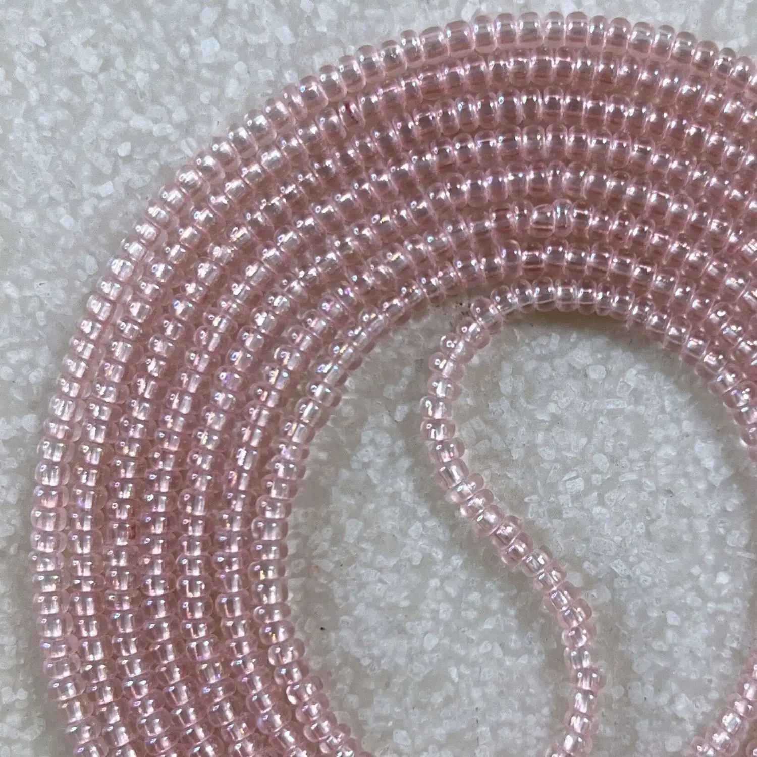 ROSE WATER - Tie On Waist Beads - 45 to 60 inches Waistbeads - Pink Waistbeads - Spring Waistbeads ROSE WATER - Tie On Waist Beads - 45 to 60 inches Waistbeads - Pink Waistbeads - Spring Waistbeads
