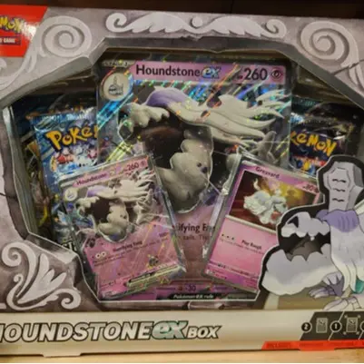 pokémon - trading card game: houndstone ex box Amazon.com: Pokémon TCG: Houndstone ex Box (4 Booster Packs, 2 Foil Cards &  1 Oversize Foil Card) : Toys & Games