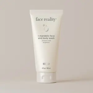 Face Reality L-Mandelic Face and Body Wash - Cleanses and Brightens Skin - 6 fl oz / 180 ml Tube